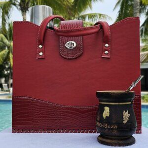 Yerba Mate Handbag - Snake Red
